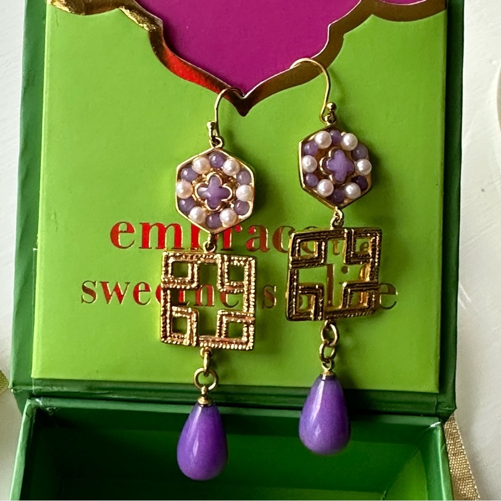 Tracey Porter Amethyst and Pearl Earrings